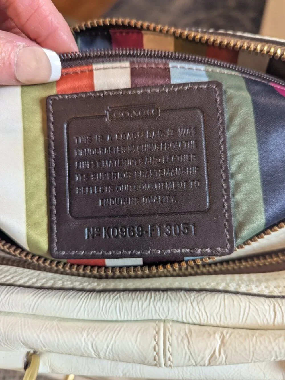 Coach F13051 Y2k Limited Edition Peyton Legacy Satchel White Patent Leather